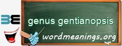 WordMeaning blackboard for genus gentianopsis